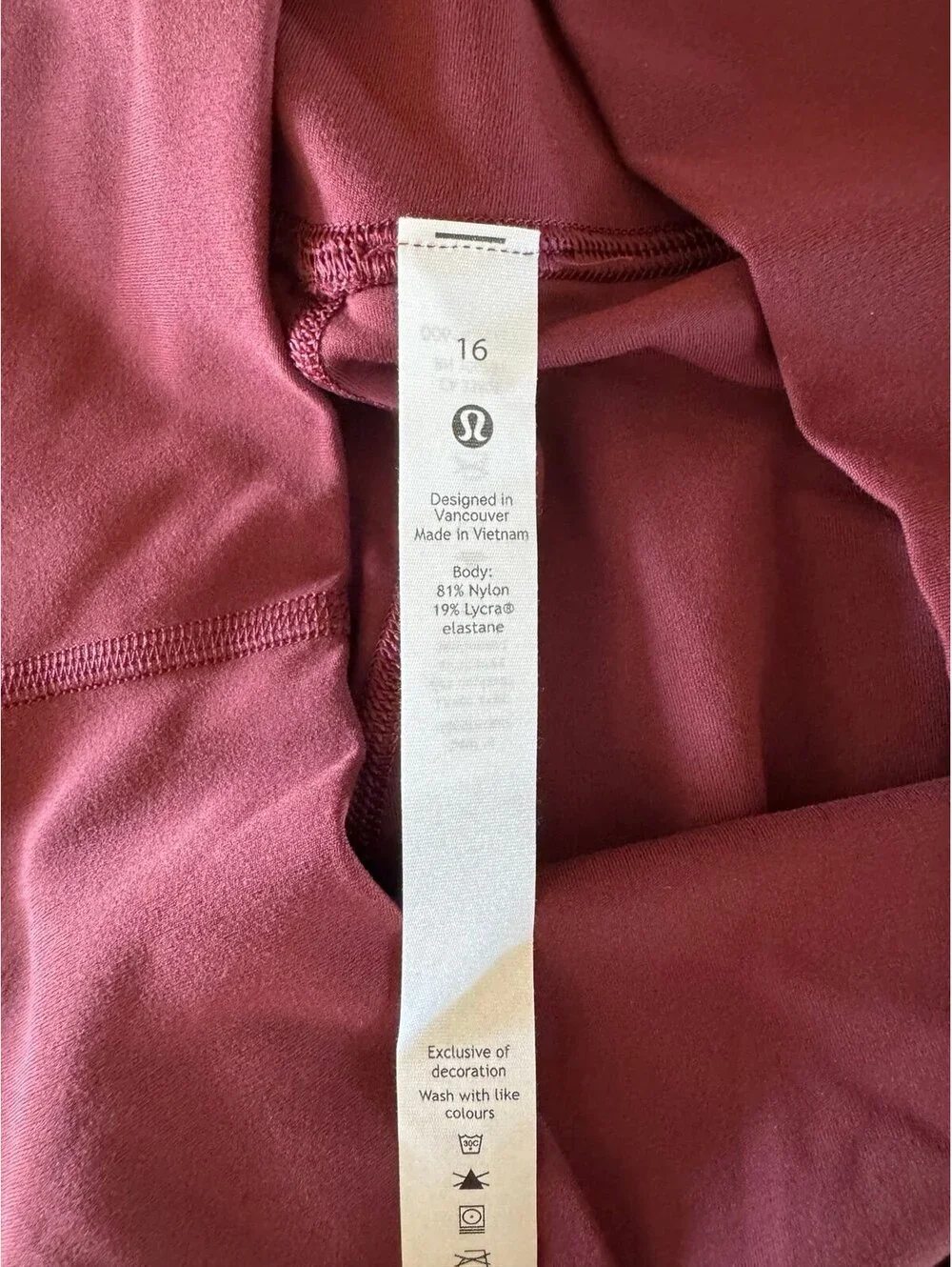 Lululemon Align High Rise 28” Red Merlot Size 16 NWT